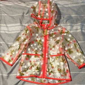 Cat & Jack Floral Kids Raincoat - Red and Green